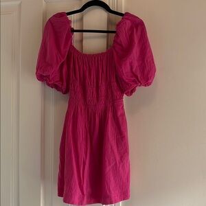 Pink Puff Sleeve Dress